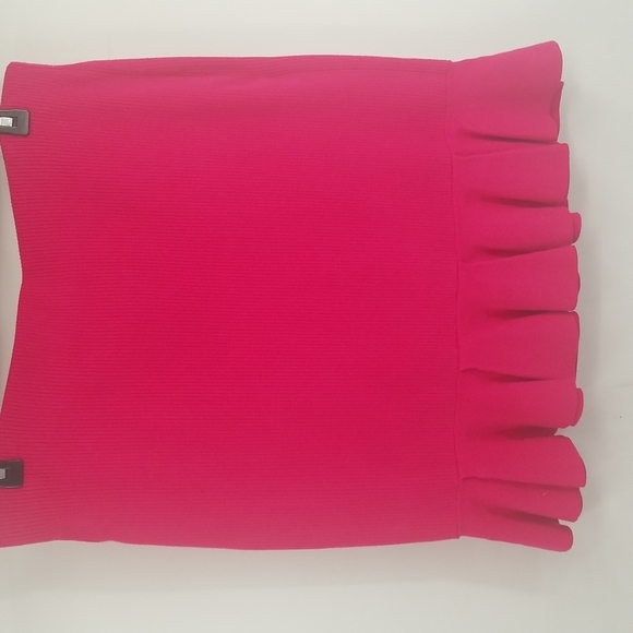 Express Barbie Pink Knit Skirt with Ruffle Hem - Picture 1 of 9